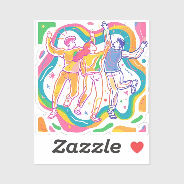 Dancing Pride Rainbow Art | Colourful LGBTQ+ (Sheet)