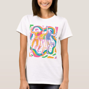 Dancing Pride Rainbow Art  Colourful LGBTQ+  T-Shirt