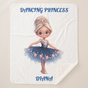 "DANCING PRINCESS" PERSONALIZED  SHERPA BLANKET
