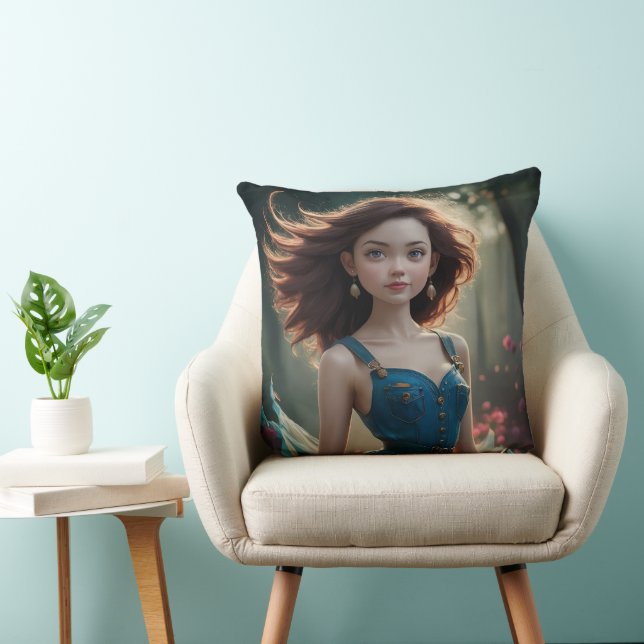 Dancing Princess Photo Throw Pillow (Chair)