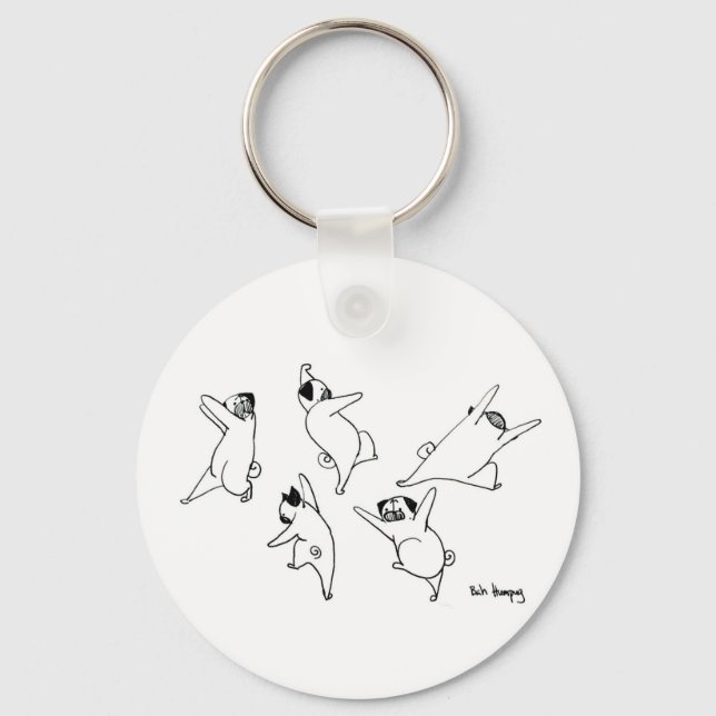 Dancing Pugs Keychain (Front)