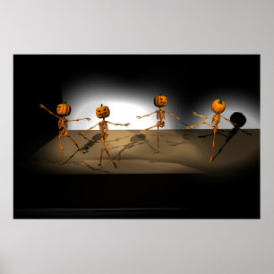 Dancing Pumpkins Halloween Ballet Poster