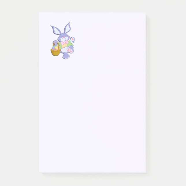 Dancing Purple Easter Bunny Lavender Post-it Notes (Front)