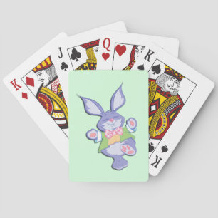 Dancing Purple Easter Bunny Mint Playing Cards