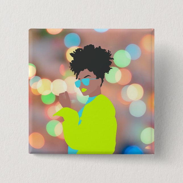 Dancing Queen. 2 Inch Square Button (Front)