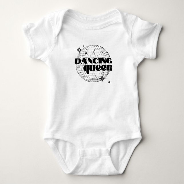 Dancing queen disco ball baby bodysuit (Front)