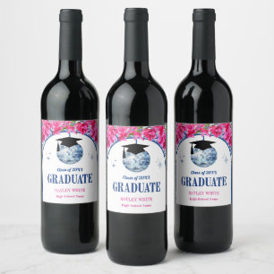 Dancing Queen Disco Ball Graduation Party Wine Label