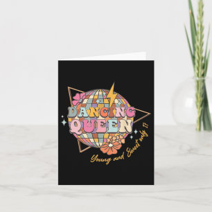 Dancing Queen Foral 17th Birthday Disco Ball Card