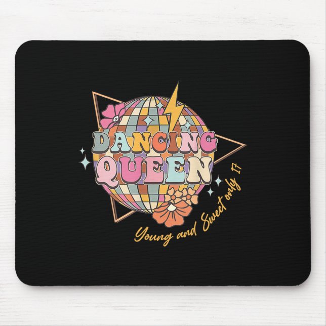 Dancing Queen Foral 17th Birthday Disco Ball  Mouse Pad (Front)