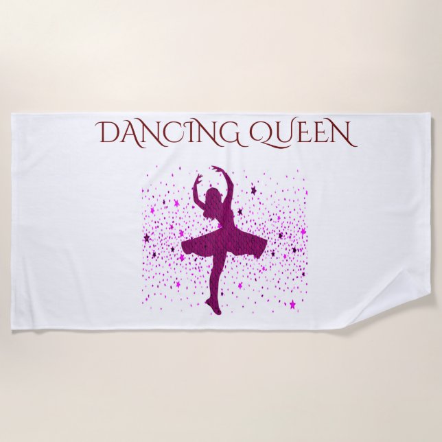 DANCING QUEEN girl's beach towel. Towel (Front)