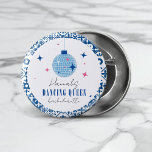 Dancing Queen greek Musical disco bachelorette 1 Inch Round Button<br><div class="desc">Mediterranean Greek musical bougainvillea-inspired Dancing Queen bridal shower pin button favours</div>