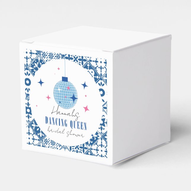 Dancing Queen greek Musical disco bridal shower Favor Box (Front Side)
