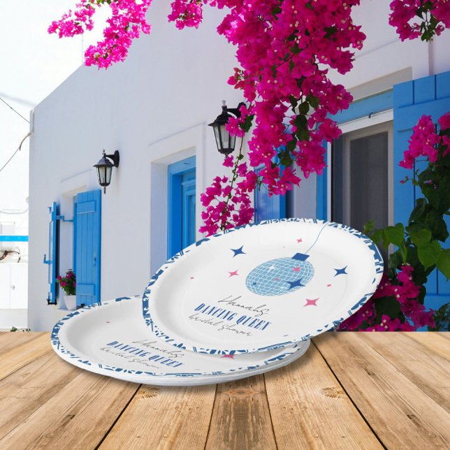Dancing Queen greek Musical disco bridal shower Paper Plate (Creator Uploaded)