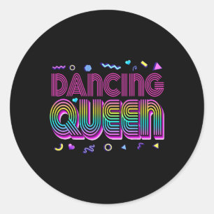 Dancing Queen Shirt Vintage Dancing 70s  Classic Round Sticker