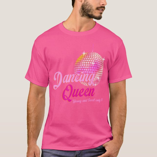 Dancing Queen Tee 17 Birthday Vintage Dancing Disc (Front)