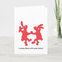 Dancing Red Bunnies Card
