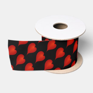Dancing Red Hearts Modern Abstract Digital Art Satin Ribbon