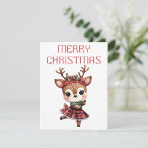 Dancing Reindeer Calf - Christmas Card