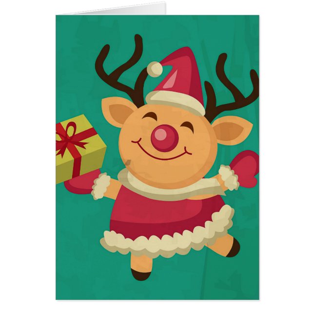 Dancing Reindeer Greeting Card (Front)