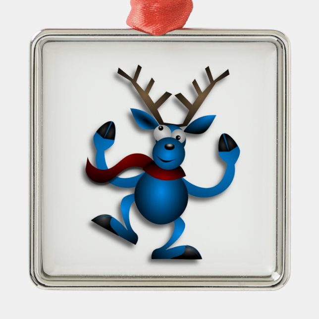 DANCING REINDEER METAL ORNAMENT (Front)