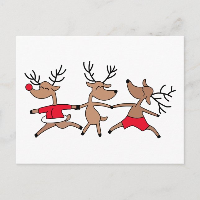 Dancing Reindeer Postcard (Front)