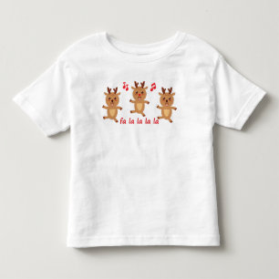 Dancing Reindeer Rudolph Snowflakes Boy Girl Toddler T-shirt