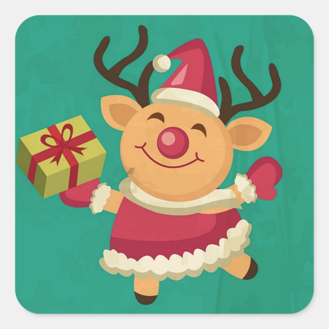 Dancing Reindeer Sticker (Front)