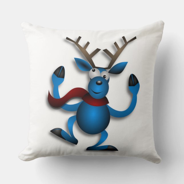 DANCING REINDEER THROW PILLOW (Front)