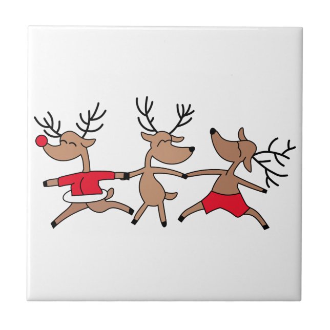 Dancing Reindeer Tile (Front)