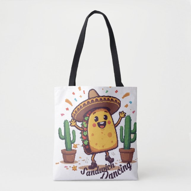 Dancing Sandwich Fiesta Tote Bag (Front)