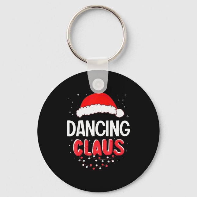 Dancing Santa Claus Christmas Matching Costume  Keychain (Front)