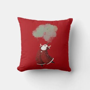 Dancing Santa Claus Christmas Throw Pillow