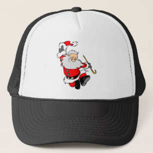 Dancing Santa Claus on Christmas Trucker Hat