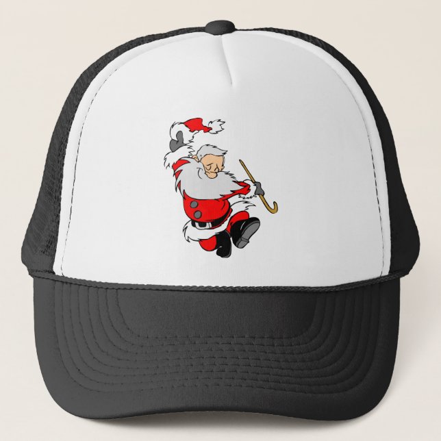 Dancing Santa Claus on Christmas Trucker Hat (Front)