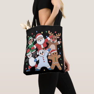Dancing Santa Elf and friends Tote Bag