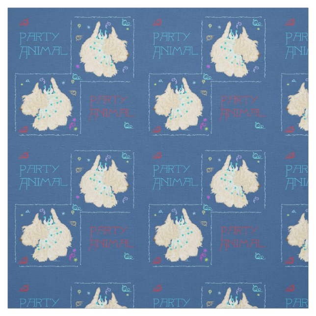 Dancing Scottish Terrier Fabric (Swatch)