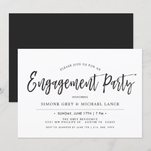 Dancing Script   Minimal Style Engagement Party Invitation