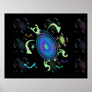 Dancing Sea Turtle Posters