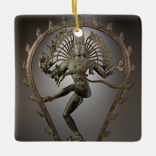 Dancing Shiva statue photo Ceramic Ornament (Front)