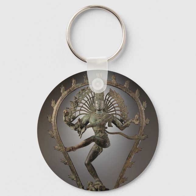 Dancing Shiva statue photo Keychain (Front)
