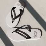 Dancing Shoes Black and White Wedding Flip Flops<br><div class="desc">Let your guests kick off their heels and slip into these dancing shoes! Black and white flip flops featuring "dancing shoes" in pretty script. Great wedding favour especially for beach weddings!</div>