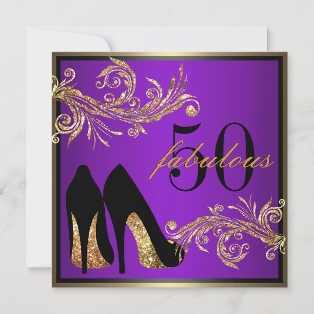 Dancing Shoes - Fabulous 50th Birthday Invitation (Front)