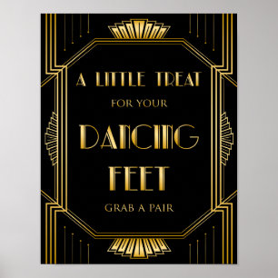 Dancing Shoes Wedding Sign   Gatsby Art Deco
