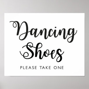 Dancing Shoes Wedding Sign   Modern Calligraphy