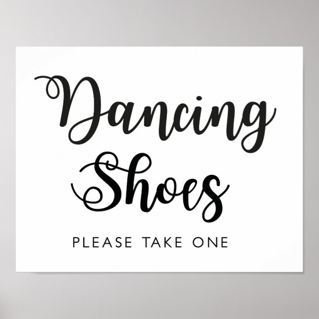 Dancing Shoes Wedding Sign | Modern Calligraphy (Front)