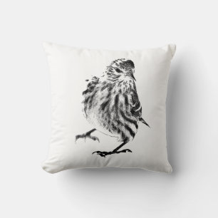Dancing Siskin Throw Pillow