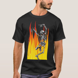 Dancing Skeleton and Flames T-Shirt