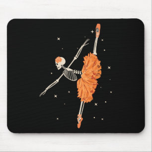 Dancing Skeleton Ballerina Ballet Dance Halloween Mouse Pad