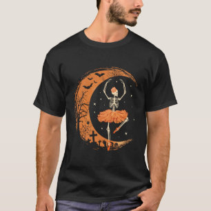 Dancing Skeleton Ballerina Ballet Dance Halloween T-Shirt