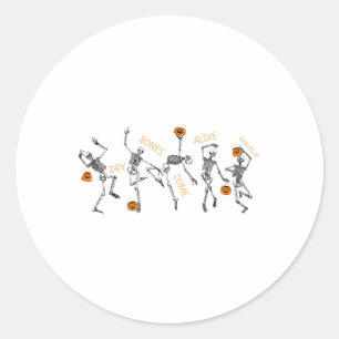 Dancing Skeleton Bible Verse Dry Bones Come Alive Classic Round Sticker